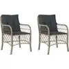 Image de vidaXL Chaises de jardin avec coussins 2 pcs. Gris clair Poly rotin