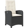 Image de vidaXL Fauteuil de jardin Réglable avec coussins Noir Poly Rattan
