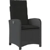 Image de vidaXL Fauteuil de jardin Réglable avec coussins Noir Poly Rattan