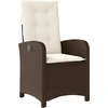 Image de vidaXL Fauteuil de jardin Réglable avec coussins Marron Poly Rattan