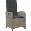 Image de vidaXL Fauteuil de jardin Réglable avec coussin Gris Poly Rattan