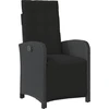Image de vidaXL Fauteuil de jardin avec repose-pieds Réglable noir Poly rotin