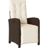 Image de vidaXL Fauteuil de jardin avec repose-pieds Réglable Marron Poly Rattan