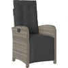 Image de vidaXL Fauteuil de jardin avec repose-pieds Réglable Gris Poly Rattan