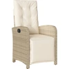 Image de vidaXL Fauteuil de jardin avec repose-pieds Réglable Beige Poly Rattan