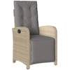 Image de vidaXL Fauteuil de jardin avec repose-pieds Réglable Mélange de beige Poly rotin