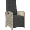 Image de vidaXL Fauteuil de jardin avec repose-pieds Réglable gris clair Poly rotin