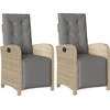 Image de vidaXL Fauteuil de jardin avec repose-pieds 2 pcs. Réglable Poly Rattan