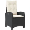Image de vidaXL Fauteuil de jardin Réglable avec coussins Noir Poly Rattan