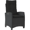 Image de vidaXL Fauteuil de jardin Réglable avec coussins Noir Poly Rattan