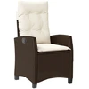 Image de vidaXL Fauteuil de jardin Réglable avec coussins Marron Poly Rattan