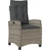 Image de vidaXL Fauteuil de jardin Réglable avec coussin Gris Poly Rattan