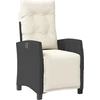 Image de vidaXL Fauteuil de jardin avec repose-pieds Réglable noir Poly rotin