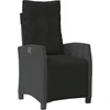 Image de vidaXL Fauteuil de jardin avec repose-pieds Réglable noir Poly rotin