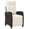 Image de vidaXL Fauteuil de jardin avec repose-pieds Réglable Marron Poly Rattan