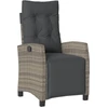 Image de vidaXL Fauteuil de jardin avec repose-pieds Réglable Gris Poly Rattan