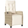 Image de vidaXL Fauteuil de jardin avec repose-pieds Réglable Beige Poly Rattan