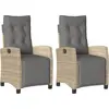 Image de vidaXL Fauteuil de jardin avec repose-pieds 2 pcs. Réglable Poly Rattan