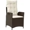 Image de vidaXL Fauteuil de jardin Réglable avec coussins Marron Poly Rattan