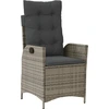 Image de vidaXL Fauteuil de jardin Réglable avec coussin Gris Poly Rattan