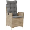 Image de vidaXL Fauteuil de jardin avec coussin Réglable Mélange de beige Poly rotin