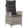 Image de vidaXL Fauteuil de jardin avec coussin Réglable Gris clair Poly rotin
