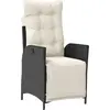 Image de vidaXL Fauteuil de jardin avec repose-pieds Réglable noir Poly rotin