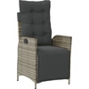 Image de vidaXL Fauteuil de jardin avec repose-pieds Réglable Gris Poly Rattan