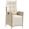 Image de vidaXL Fauteuil de jardin avec repose-pieds Réglable Beige Poly Rattan