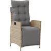 Image de vidaXL Fauteuil de jardin avec repose-pieds Réglable Mélange de beige Poly rotin