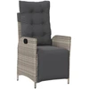 Image de vidaXL Fauteuil de jardin avec repose-pieds Réglable gris clair Poly rotin