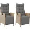 Image de vidaXL Fauteuil de jardin avec repose-pieds 2 pcs. Réglable Poly Rattan