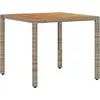 Image de vidaXL Table de jardin avec plateau en acacia gris 90x90x75 cm Poly rotin