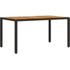 Image de vidaXL Table de jardin avec plateau en acacia noir Poly rotin
