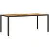 Image de vidaXL Table de jardin avec plateau en acacia noir Poly rotin
