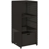 Image de vidaXL Armoire de jardin noire 50x55x115 cm Poly rotin