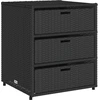 Image de vidaXL Armoire de jardin noire 55x59x69 cm Poly rotin