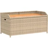 Image de vidaXL Banc avec espace de rangement Beige 100x50x52 cm Poly rotin acacia