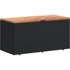Image de vidaXL Coffre de jardin noir 110x50x54 cm Poly rotin bois d'acacia