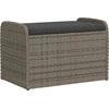 Image de vidaXL Banc avec espace de rangement & coussins Gris 80x51x52 cm Poly rotin
