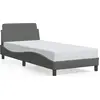 Image de vidaXL Cadre de lit "Dover" gris foncé 80x200 cm Tissu