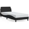 Image de vidaXL Cadre de lit avec tête de lit "Dover" noir 80x200 cm Tissu