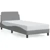 Image de vidaXL Cadre de lit "Dover" gris clair 90x190 cm Tissu