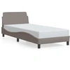 Image de vidaXL Cadre de lit avec tête de lit "Dover" Taupe 90x190 cm Tissu