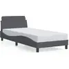 Image de vidaXL Cadre de lit "Dover" gris foncé 90x190 cm velours
