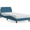 Image de vidaXL Cadre de lit avec tête de lit "Dover" bleu 90x190 cm velours