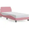 Image de vidaXL Cadre de lit avec tête de lit "Dover" rose 90x190 cm velours
