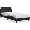 Image de vidaXL Cadre de lit "Dover" noir 90x190 cm simili-cuir
