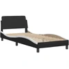 Image de vidaXL Cadre de lit "Dover" noir et blanc 90x190 cm simili-cuir