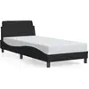 Image de vidaXL Cadre de lit avec tête de lit "Dover" noir 90x200 cm Tissu